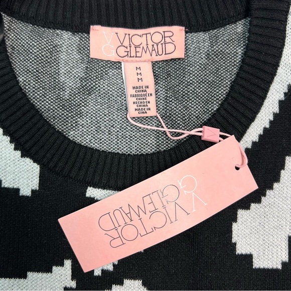 Victor Glemaud Knit Black/White Print Dress Size M - Picture 7 of 9